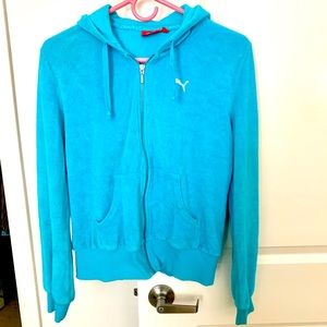 PUMA terry cloth zipper hoodie, L (runs small)